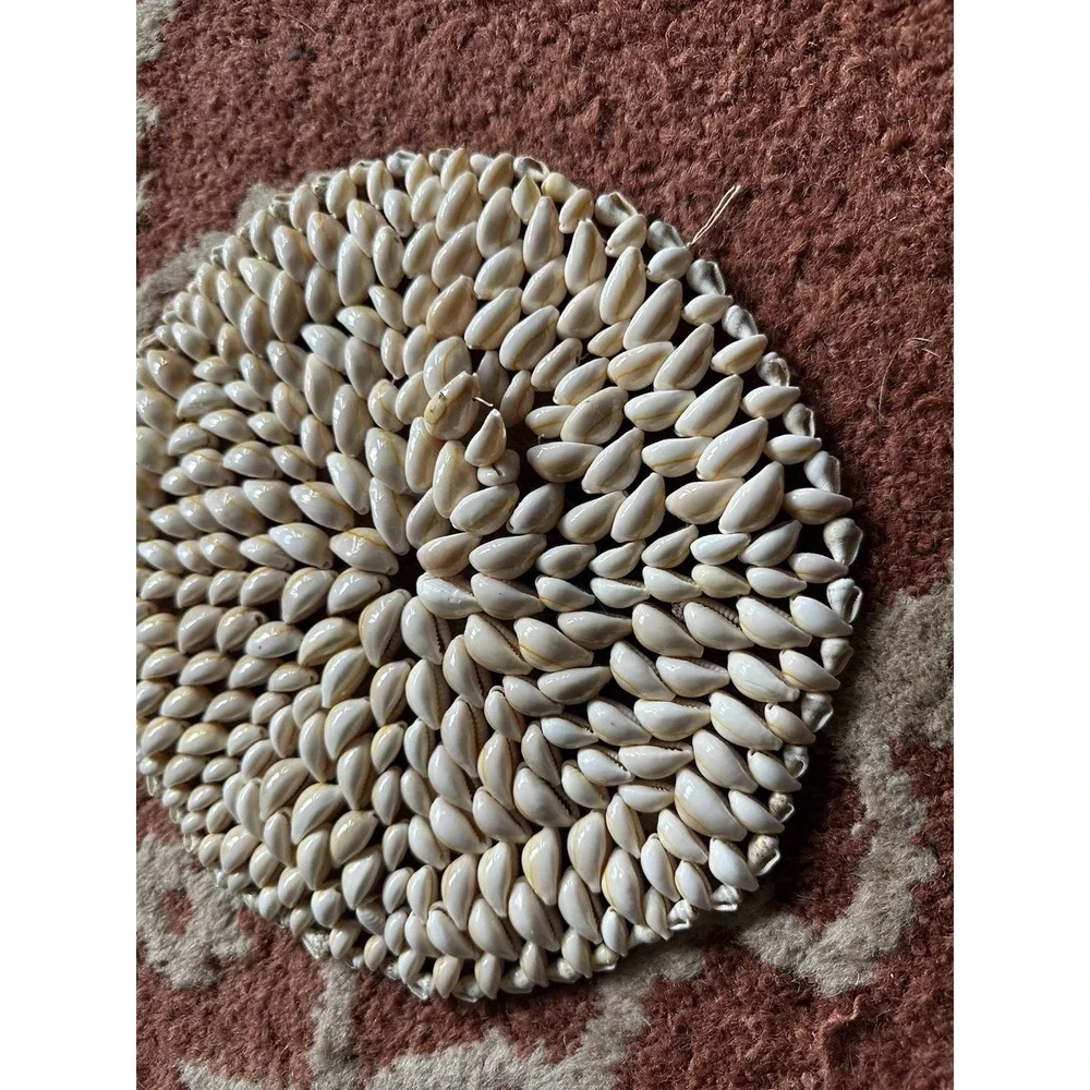 Mid Century Shell Doily Trivets Seashell Circle‎ Design Hot Pad Decorative